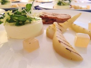 Brie Panna Cotta, Pear and Sourdough Brie Panna Cotta, Pear and Sourdough